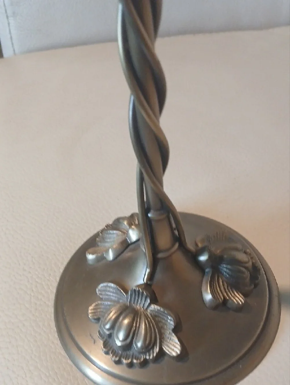Tall Twisted Stem Decorative Brass Candle Holder